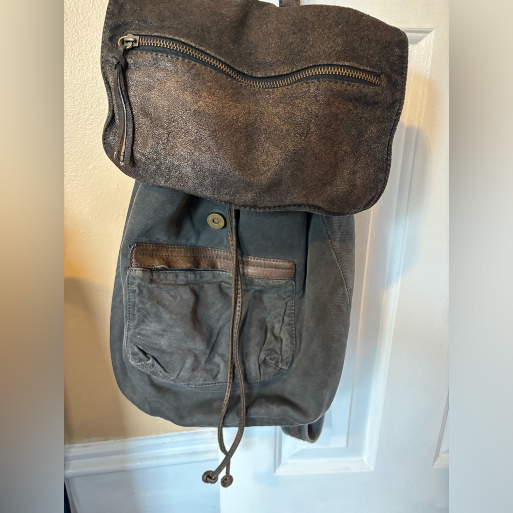 Gray Drawstring Backpack